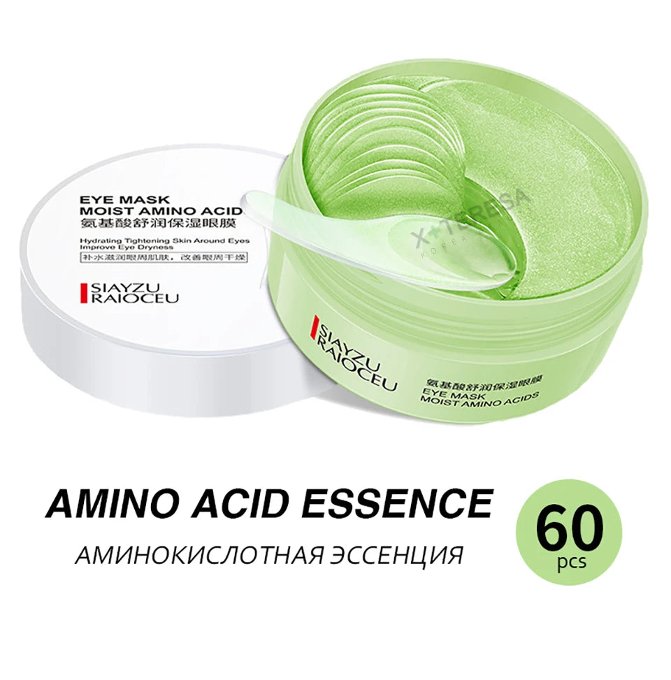 Patchs Yeux Or 24K Collagène Coréen - Raffermissants Hydrogel Algues Vertes Hydratants Contour Yeux Anti-Âge