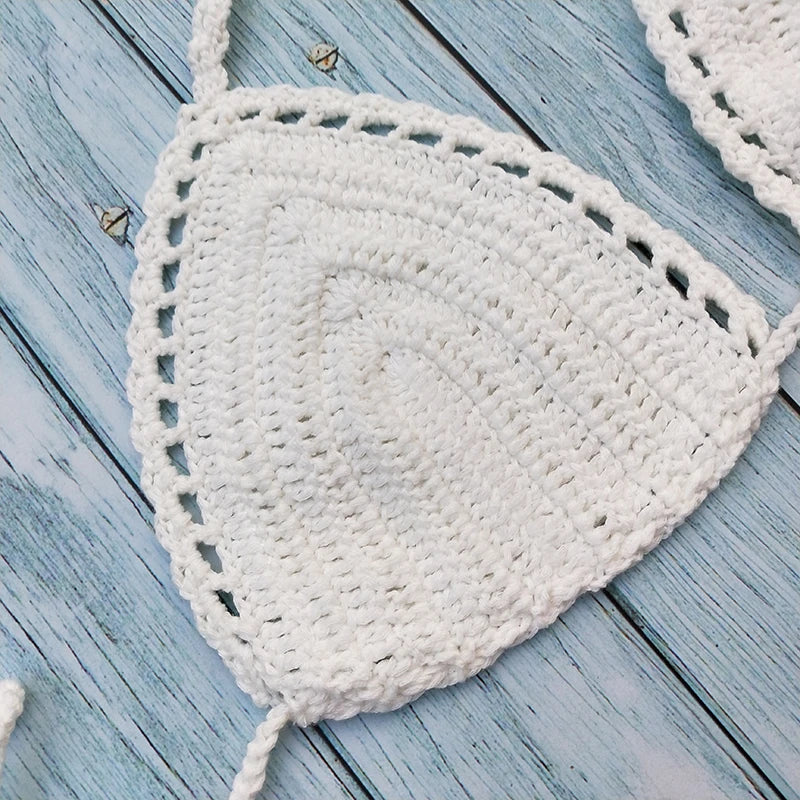 Ensemble Bikini Micro Crochet avec Doublure et Coussinets - Maillot de Bain Sexy