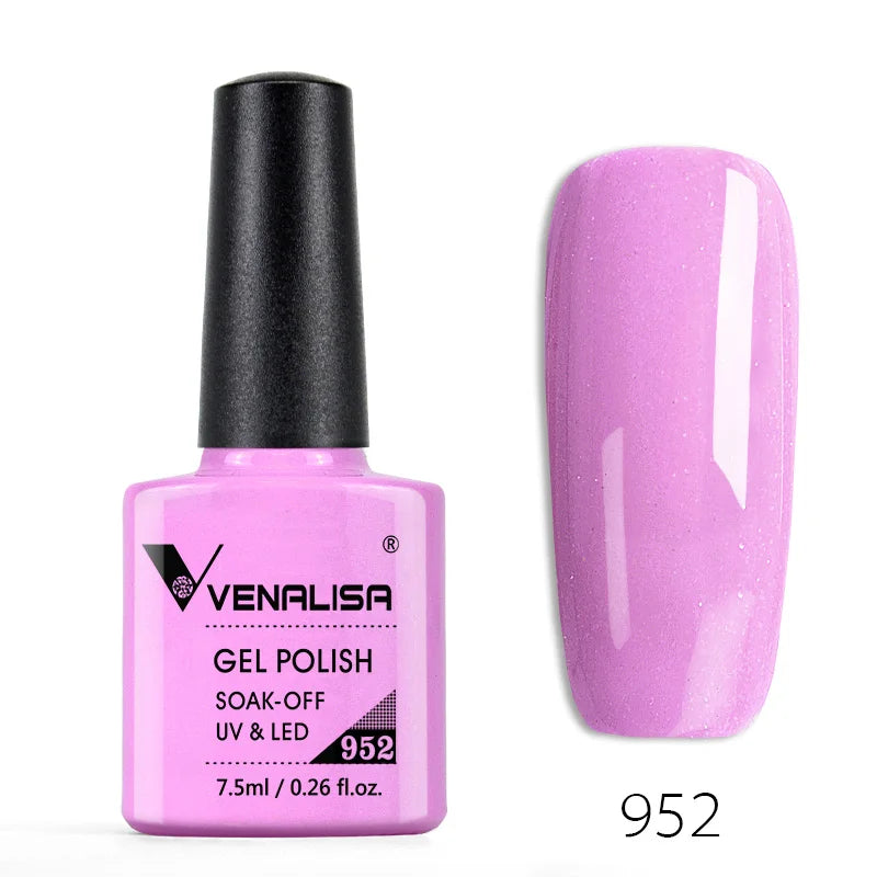Vernis Gel Ongles VENALISA 7.5ml - Semi-Permanent UV Paillettes Mat Top Coat Couleurs Manucure