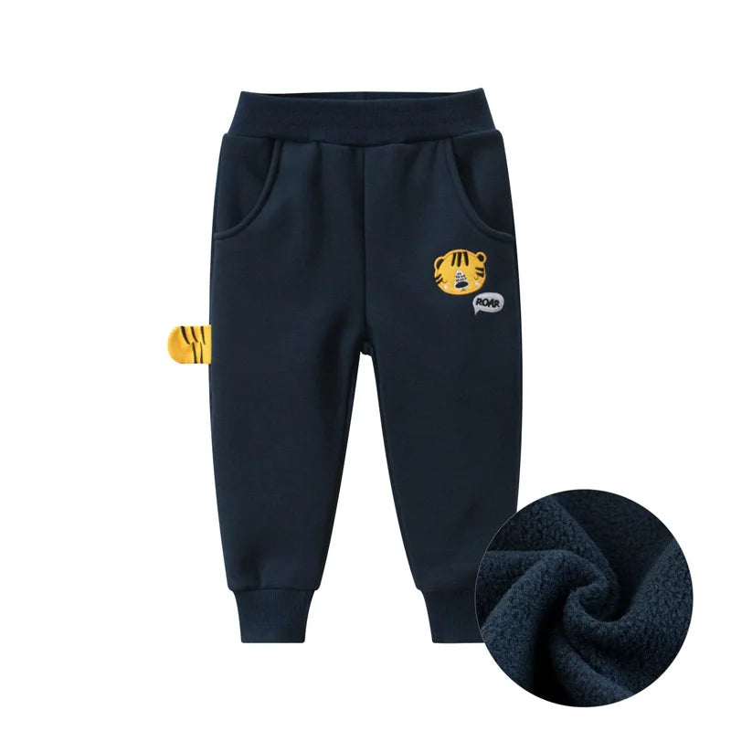 Pantalon Enfant Coton Cartoon - Doublure Polaire Chaud Hiver Sport