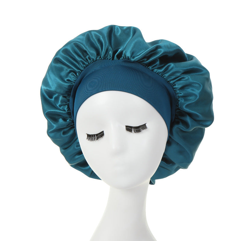 Bonnet Satin Femme Bandeau Large Élastique - Bonnet Nuit Soie Sleeping Cap Protection Cheveux Extensible Spandex