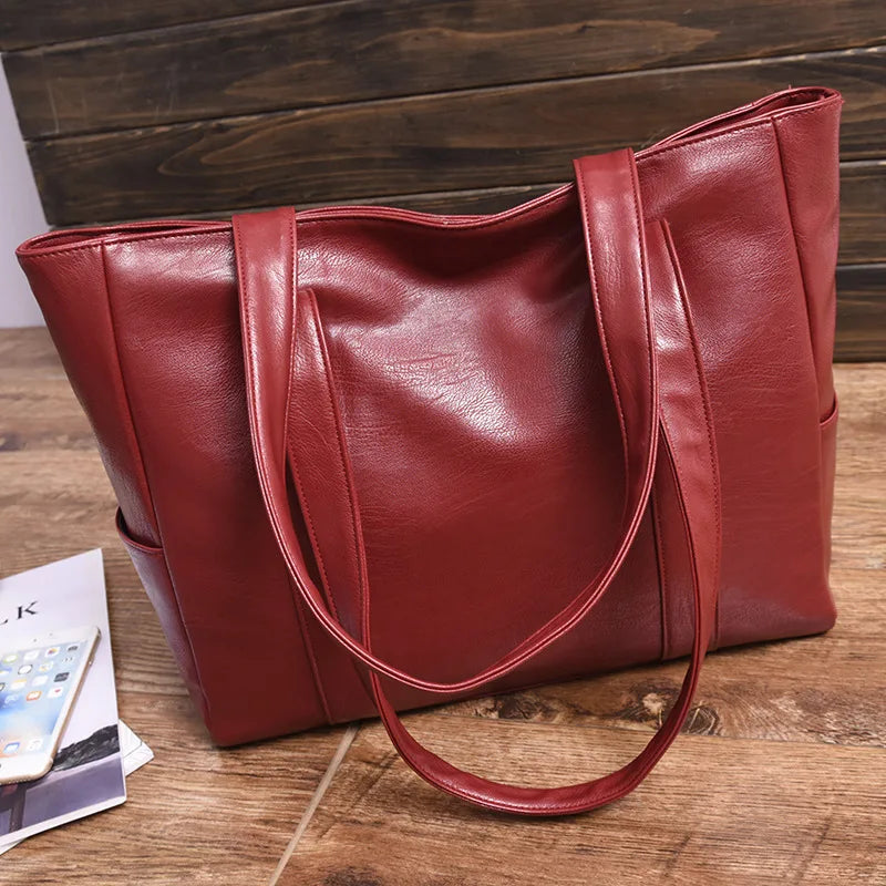 Sac à Main Femme Cuir Souple Grande Capacité - Tote Rétro Designer 2024 Messenger