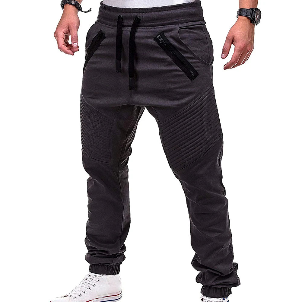 Pantalon Sport Homme avec Zip et Poches - Cordon de Serrage