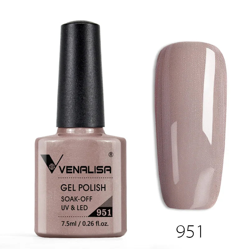 Vernis Gel Ongles VENALISA 7.5ml - Semi-Permanent UV Paillettes Mat Top Coat Couleurs Manucure