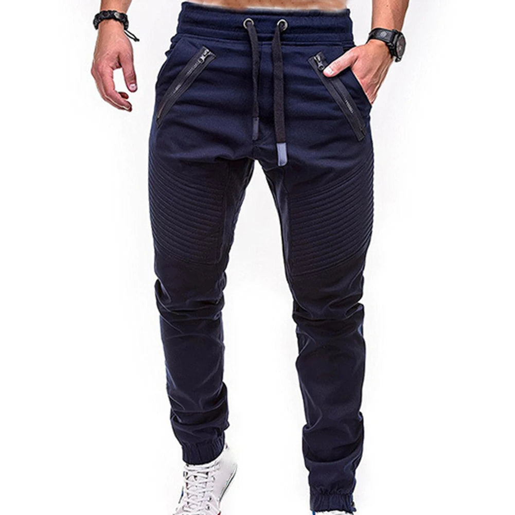 Pantalon Sport Homme avec Zip et Poches - Cordon de Serrage