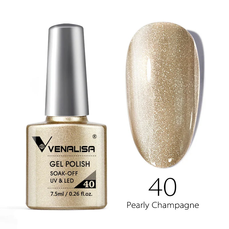 Vernis Gel Ongles Paillettes Réfléchissantes VENALISA - Néon Couverture Complète UV Manucure Nail Art