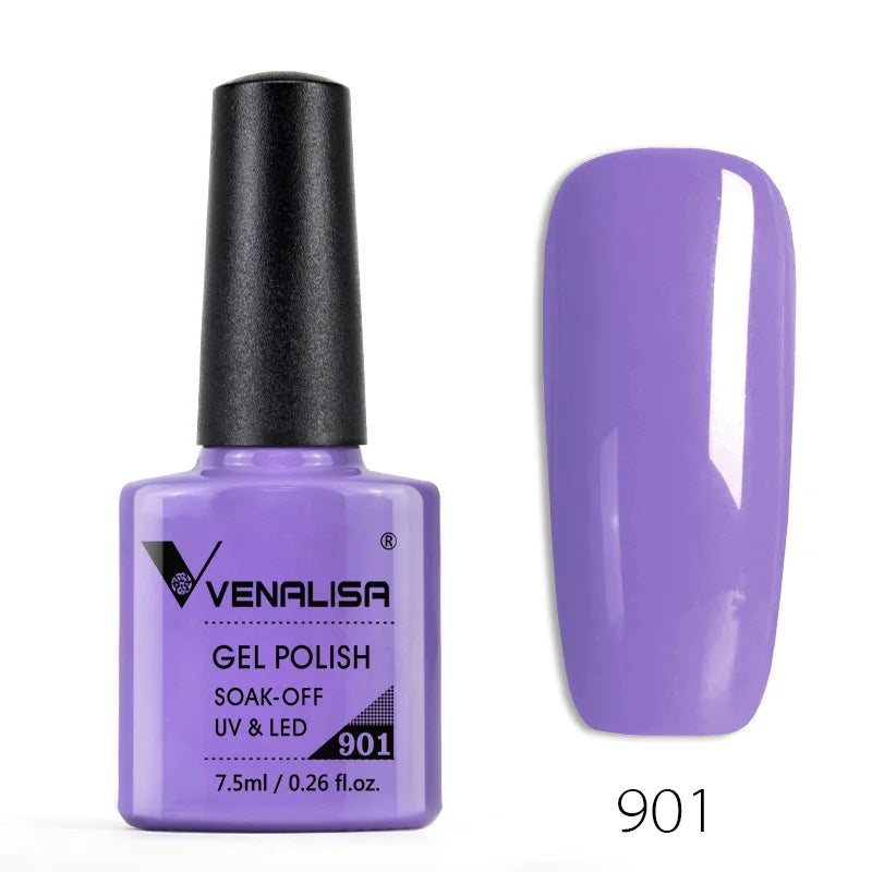Vernis Gel Ongles VENALISA 7.5ml - Semi-Permanent UV Paillettes Mat Top Coat Couleurs Manucure