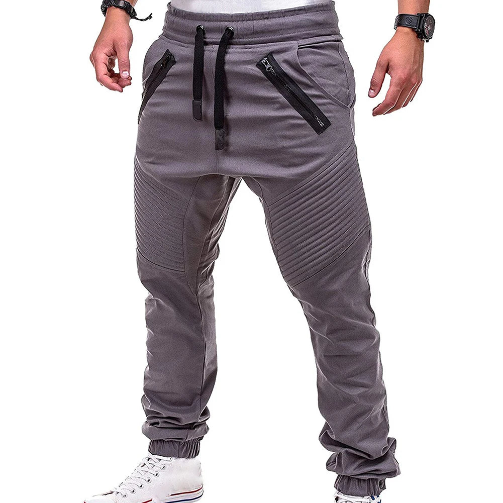 Pantalon Sport Homme avec Zip et Poches - Cordon de Serrage