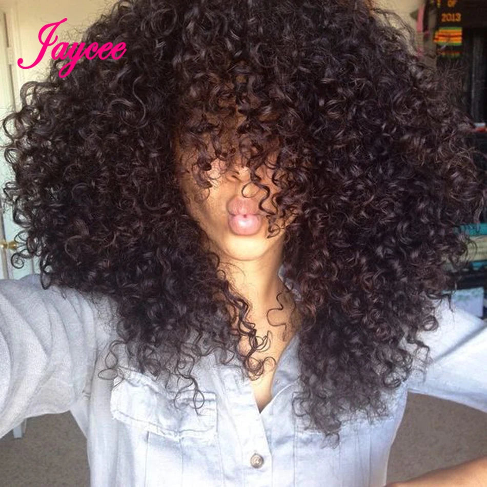Mèches Cheveux Humains Mongols Kinky Curly 12A - Extensions Tissage 1/3 Bundles Bouclés Naturels