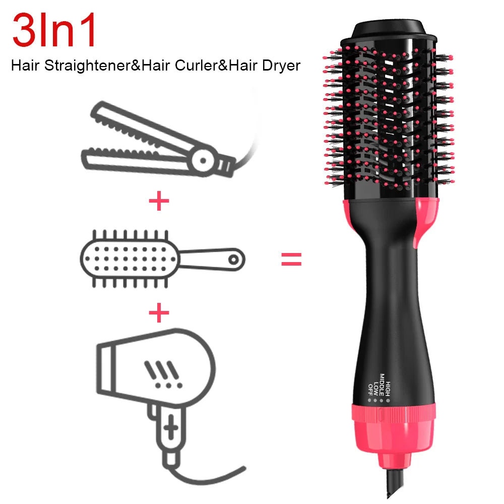 Brosse Soufflante LISAPRO 3 en 1 - Sèche-Cheveux Volumateur Styler Professionnel 1000W Brushing Coiffage