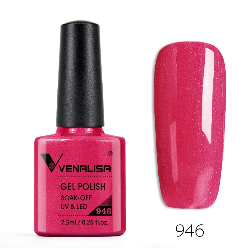 Vernis Gel Ongles VENALISA 7.5ml - Semi-Permanent UV Paillettes Mat Top Coat Couleurs Manucure