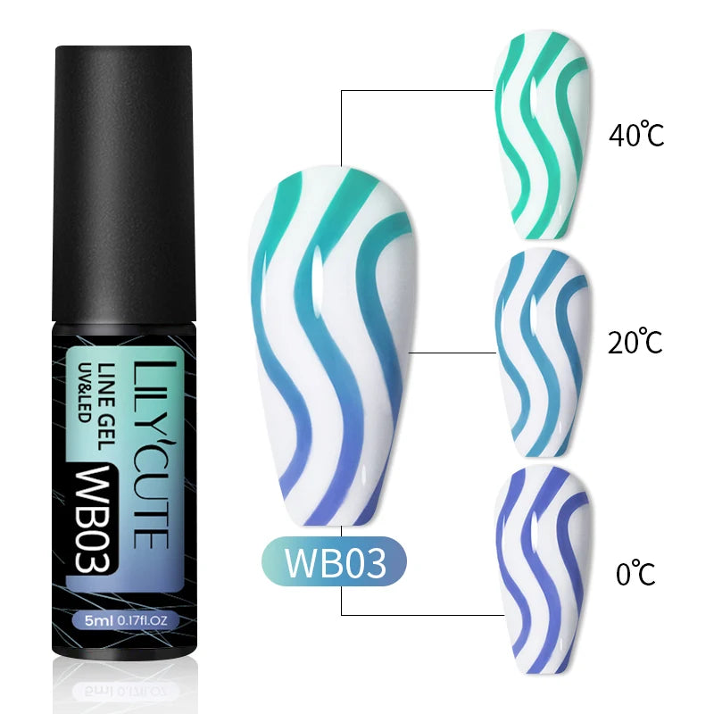 Gel Liner Paillettes Réfléchissantes LILYCUTE 5ml - Vernis Semi-Permanent French Line Nail Art