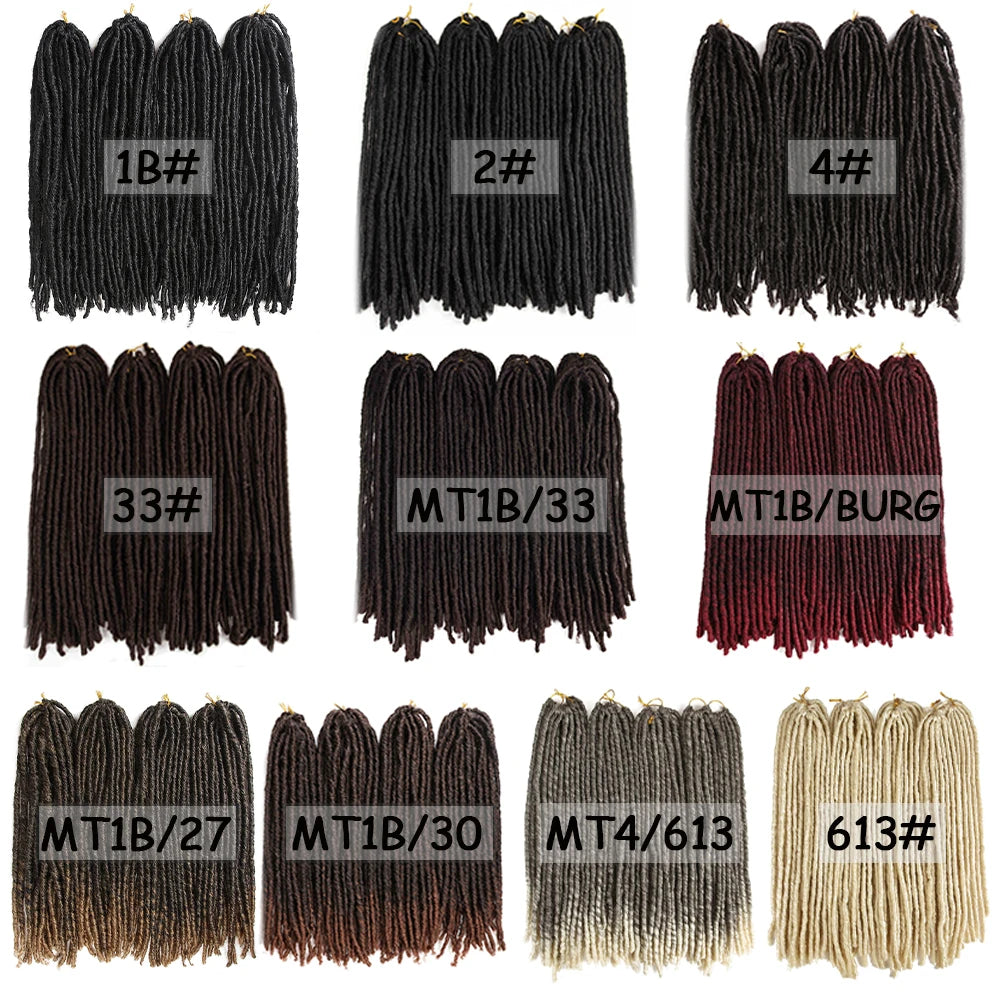 Extensions Crochet Braids Faux Locs Lisses - Dreadlocks Synthétiques Ombré Marron