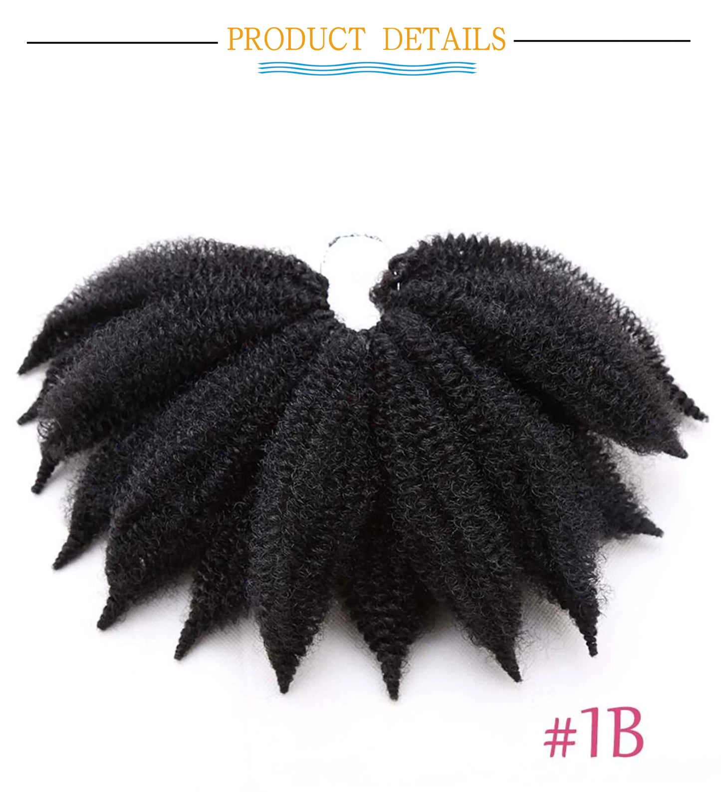 Extension Tresses Marley Braids 8 Pouces - Mèches Crochet Synthétiques Afro Kinky Twist Douces Curl Locks
