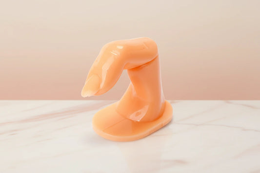Faux Doigt Mannequin Entraînement Nail Art - Pratique Gel Acrylique Fibre de Verre Ongles Orange Prothèse Formation
