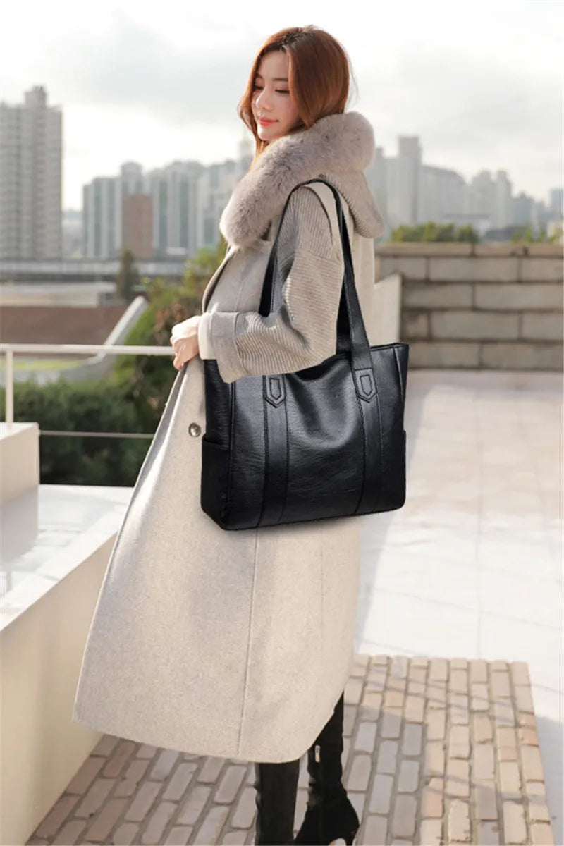 Sac à Main Femme Cuir Souple Grande Capacité - Tote Rétro Designer 2024 Messenger