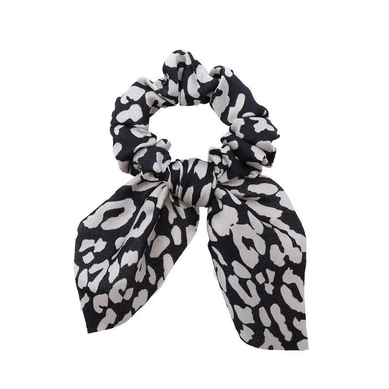 Lot Chouchous Nœuds Femme Fille - Élastiques Cheveux Imprimé Floral Queue de Cheval Accessoires