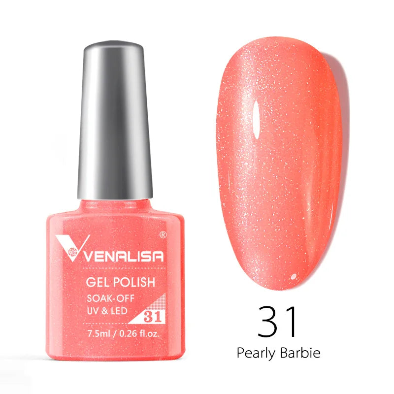 Vernis Gel Ongles Paillettes Réfléchissantes VENALISA - Néon Couverture Complète UV Manucure Nail Art