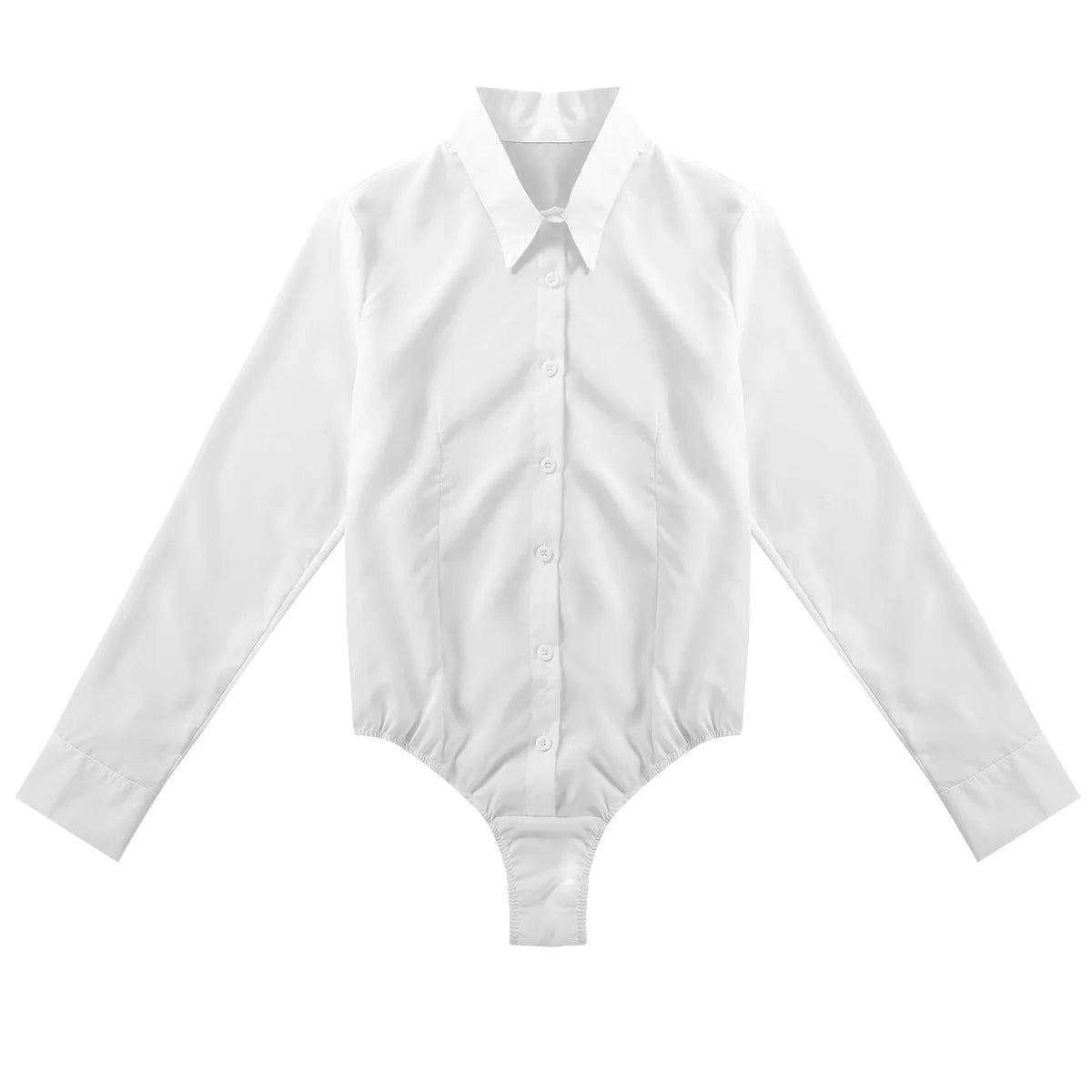 Chemise Body Femme Bureau Blanc - Manches Longues Slim Fit Uniforme Travail