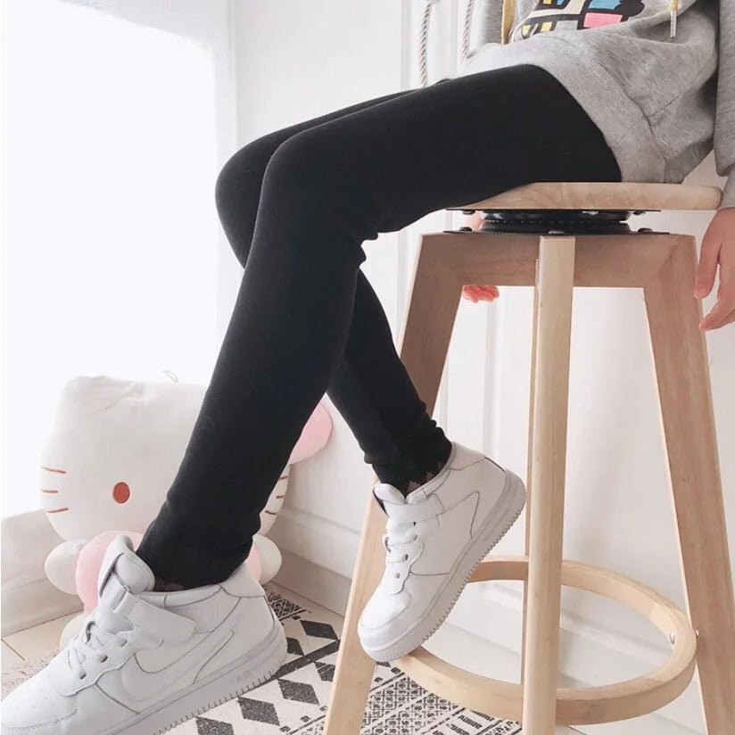 Pantalon Enfant Épais Chaud - Legging Garçon Fille Couleur Unie - Automne Hiver 5 Ans