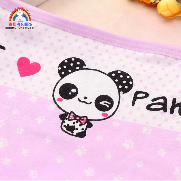 Lot 4 Culottes Fille Cartoon - Boxers Coton Imprimés Mignons 2-10 Ans