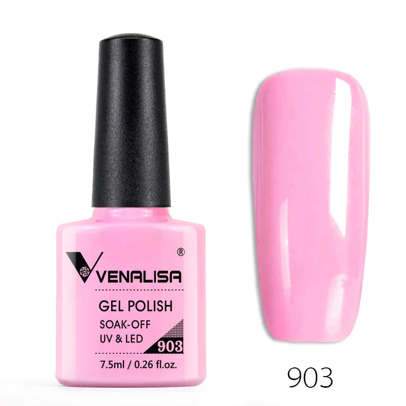 Vernis Gel Ongles VENALISA 7.5ml - Semi-Permanent UV Paillettes Mat Top Coat Couleurs Manucure