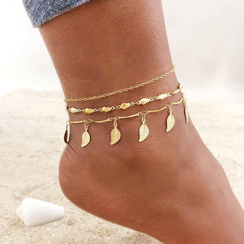 Chaîne Cheville Acier Inoxydable Chevron Snake - Été Ankle Foot Bracelet Cadeau Femme