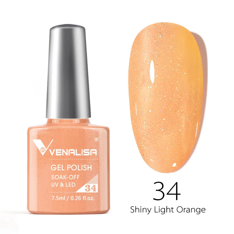 Vernis Gel Ongles Paillettes Réfléchissantes VENALISA - Néon Couverture Complète UV Manucure Nail Art
