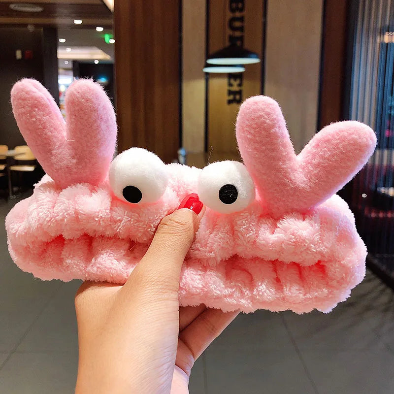 Bandeau Cheveux Corail Oreilles Animaux - Serre-Tête Nœud Lavage Visage Femme Fille