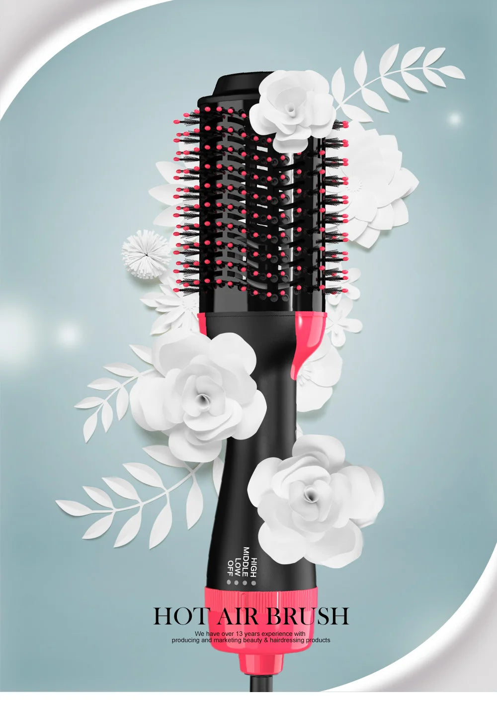 Brosse Soufflante LISAPRO 3 en 1 - Sèche-Cheveux Volumateur Styler Professionnel 1000W Brushing Coiffage