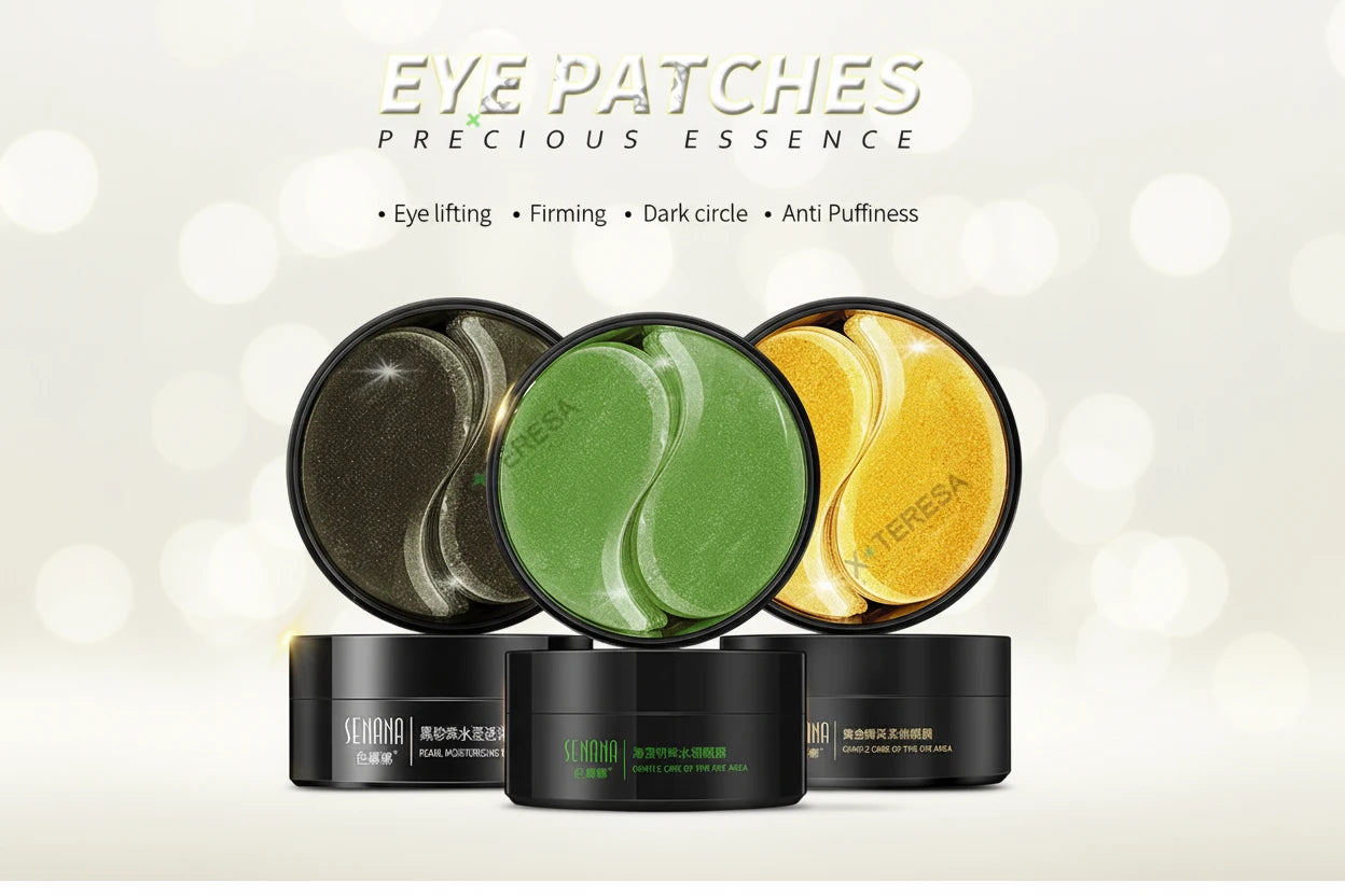 Patchs Yeux Or 24K Collagène Coréen - Raffermissants Hydrogel Algues Vertes Hydratants Contour Yeux Anti-Âge