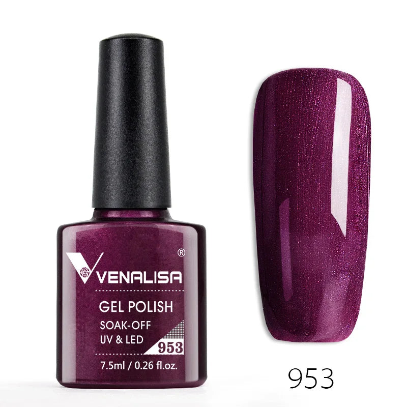 Vernis Gel Ongles VENALISA 7.5ml - Semi-Permanent UV Paillettes Mat Top Coat Couleurs Manucure