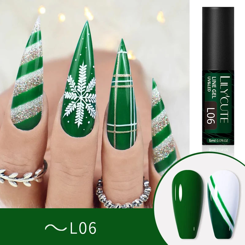 Gel Liner Paillettes Réfléchissantes LILYCUTE 5ml - Vernis Semi-Permanent French Line Nail Art