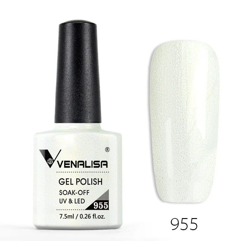 Vernis Gel Ongles VENALISA 7.5ml - Semi-Permanent UV Paillettes Mat Top Coat Couleurs Manucure