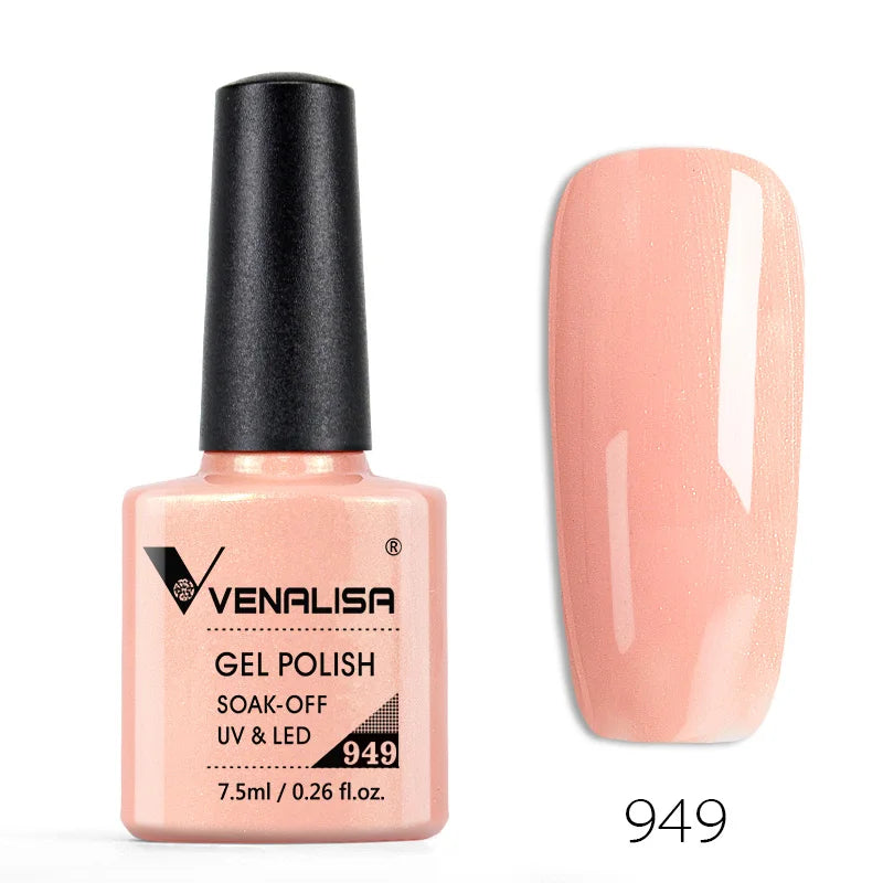 Vernis Gel Ongles VENALISA 7.5ml - Semi-Permanent UV Paillettes Mat Top Coat Couleurs Manucure