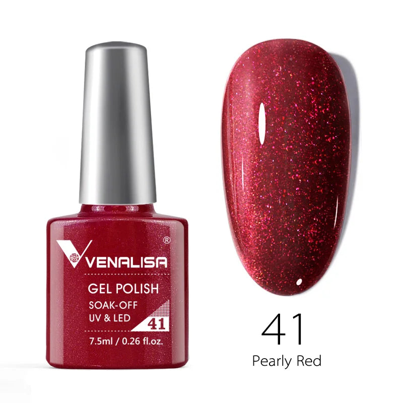 Vernis Gel Ongles Paillettes Réfléchissantes VENALISA - Néon Couverture Complète UV Manucure Nail Art