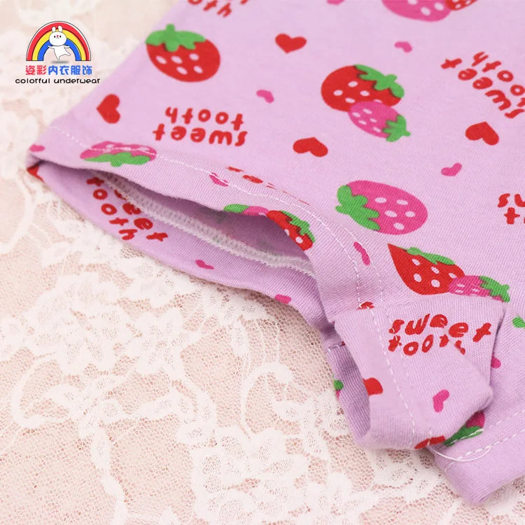 Lot 4 Culottes Fille Cartoon - Boxers Coton Imprimés Mignons 2-10 Ans