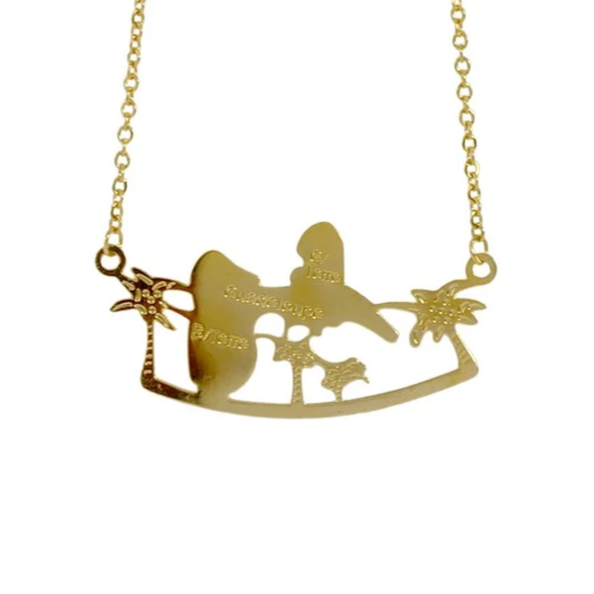 Collier Guadeloupe en Acier Inoxydable – Bijou Antillais Femme
