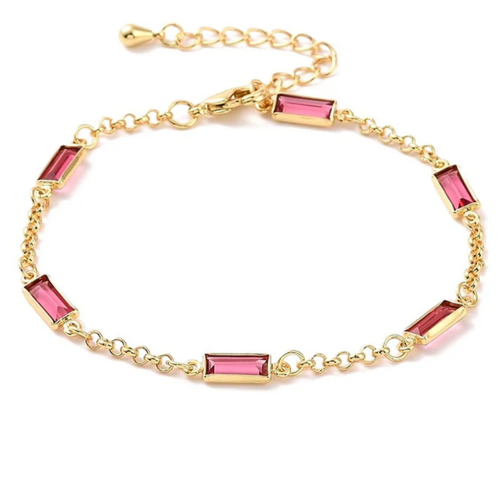 Bracelet souple rectangles roses ou vert Acier inoxydable