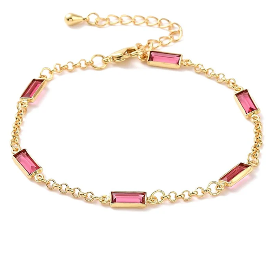 Bracelet souple rectangles roses ou vert Acier inoxydable
