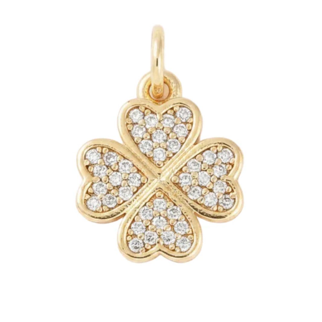 Pendentif breloque trèfle à quatre feuilles - Plaqué or