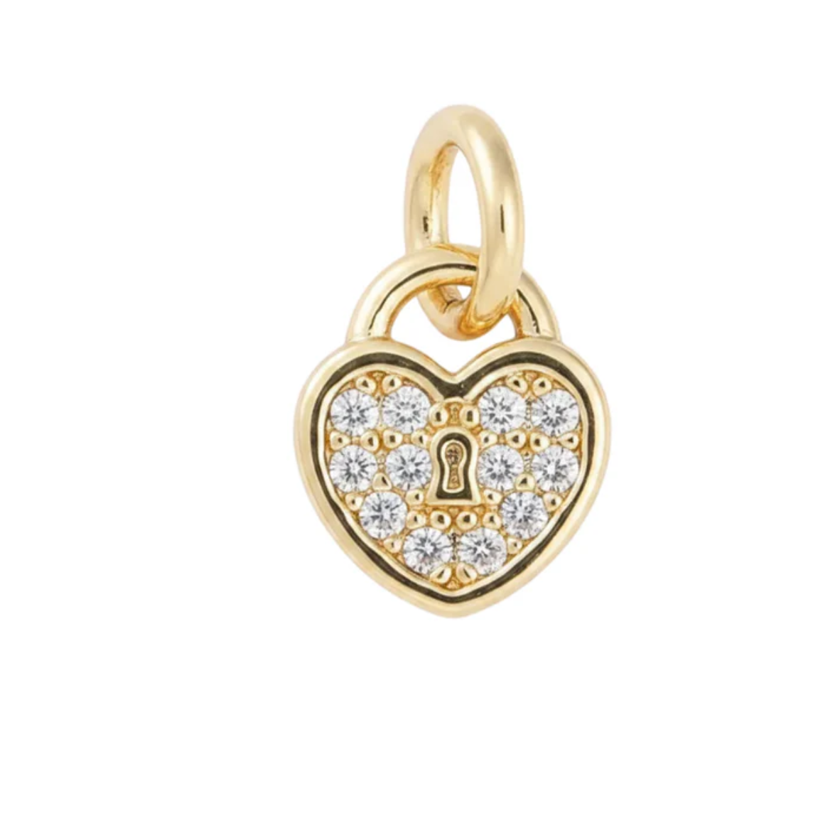 Pendentif breloque petit cœur cadenas Plaqué or
