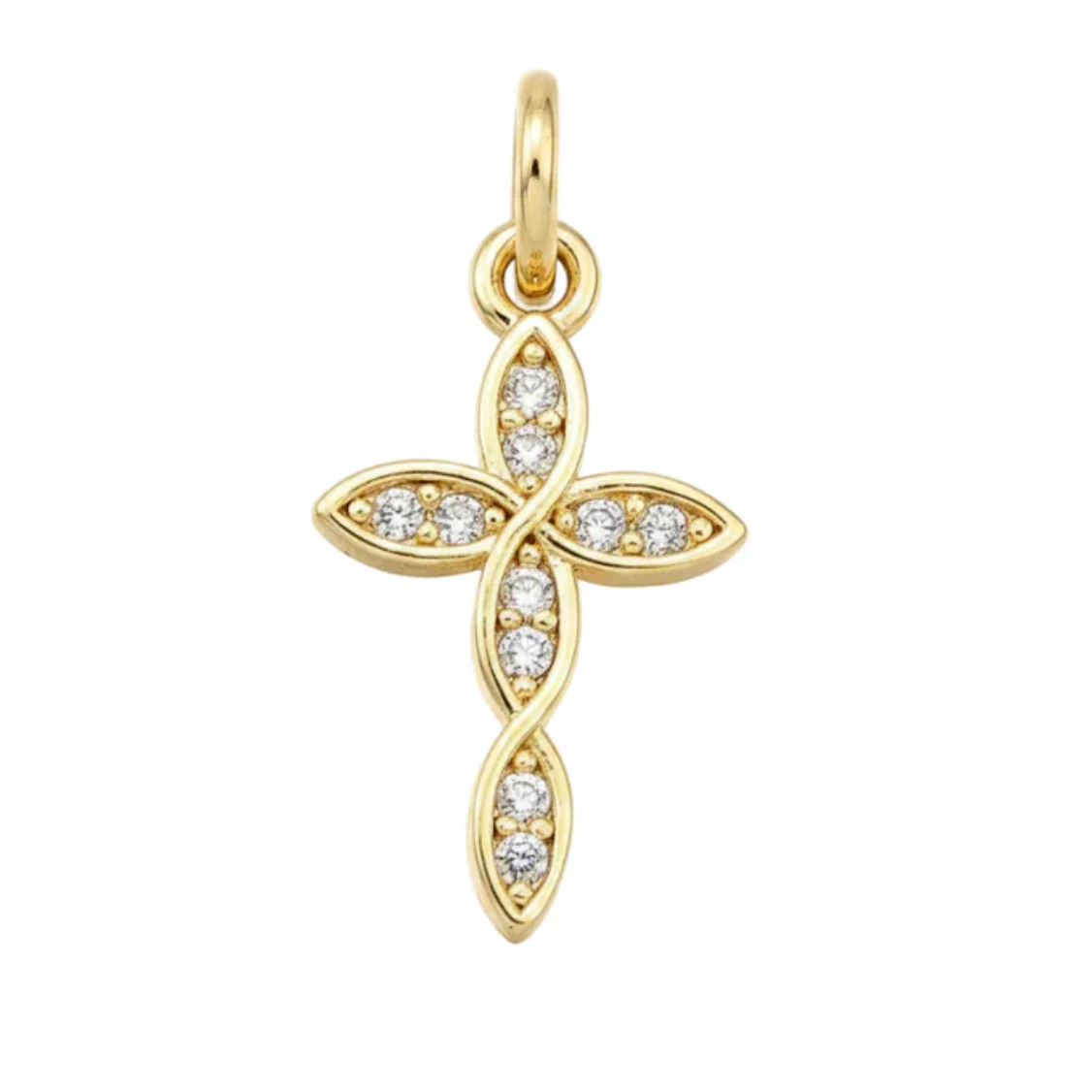 Pendentif breloque petite croix torsadée Plaqué or