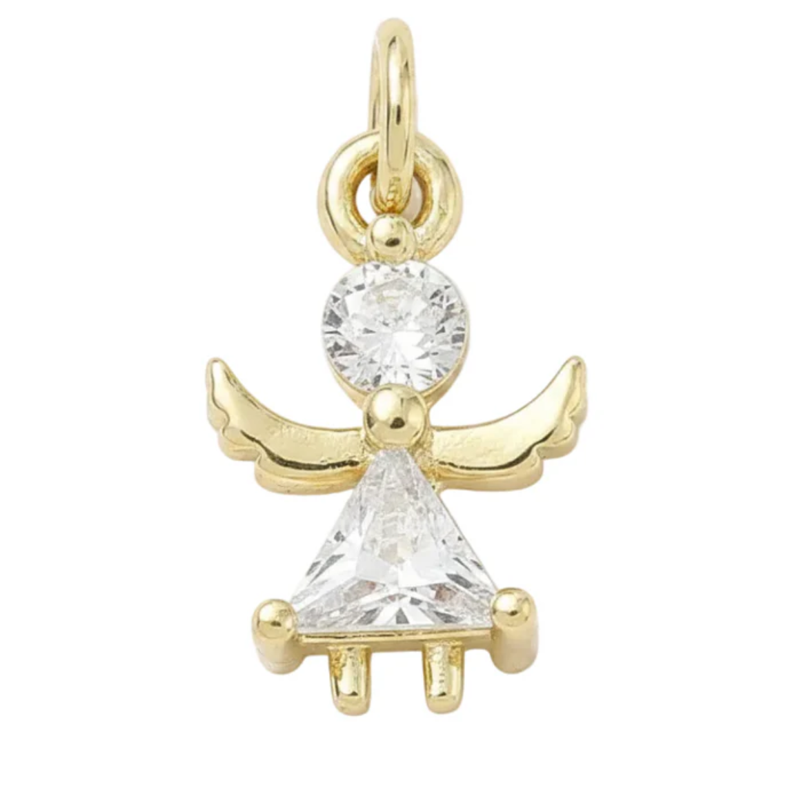 Pendentif breloque petit ange triangulaire Plaqué or