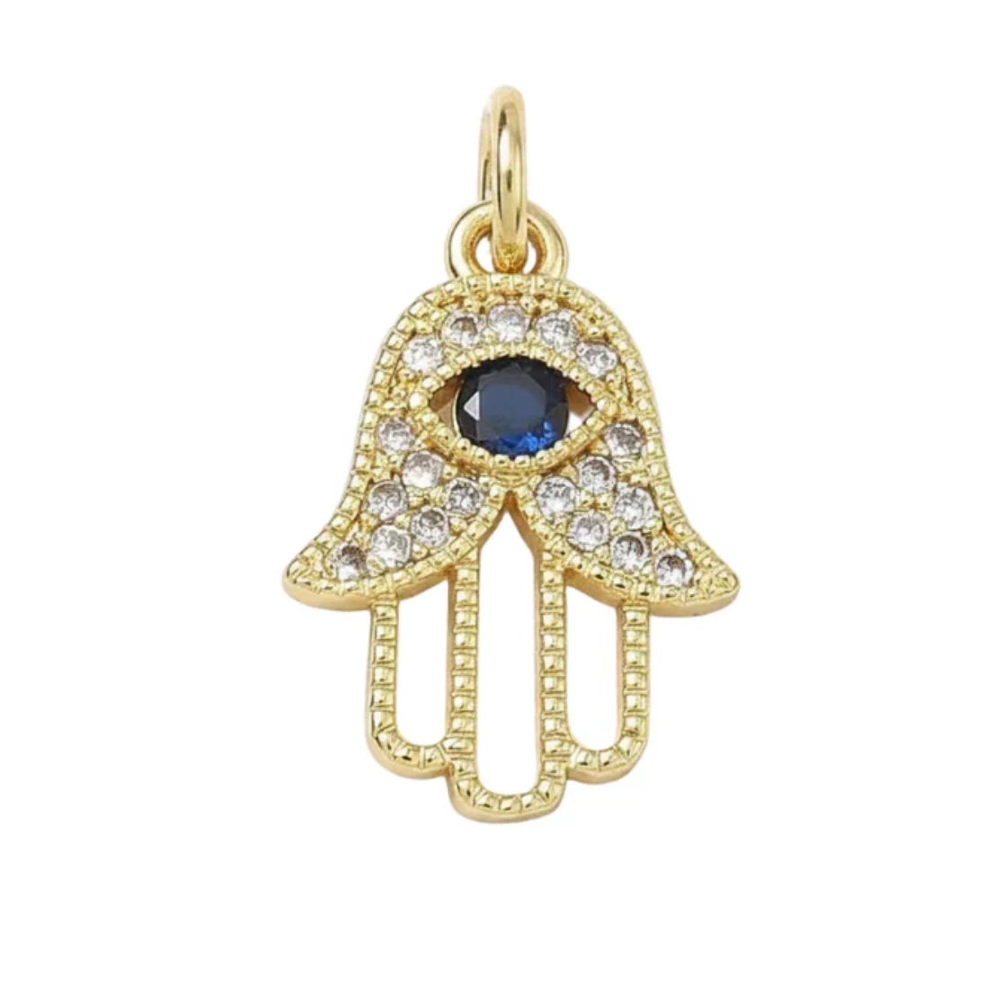 Pendentif breloque main de Fatma oeil Plaque or