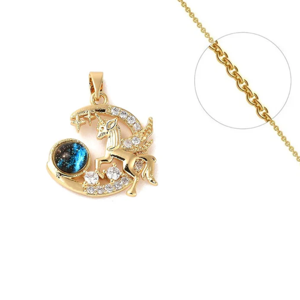 Collier licorne plaqué or
