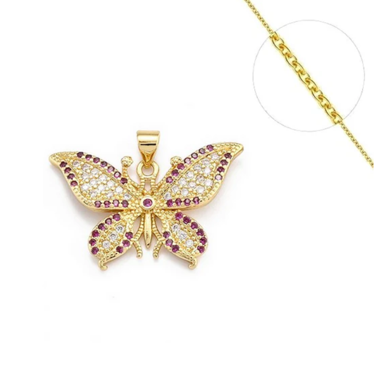 Collier papillon plaqué or