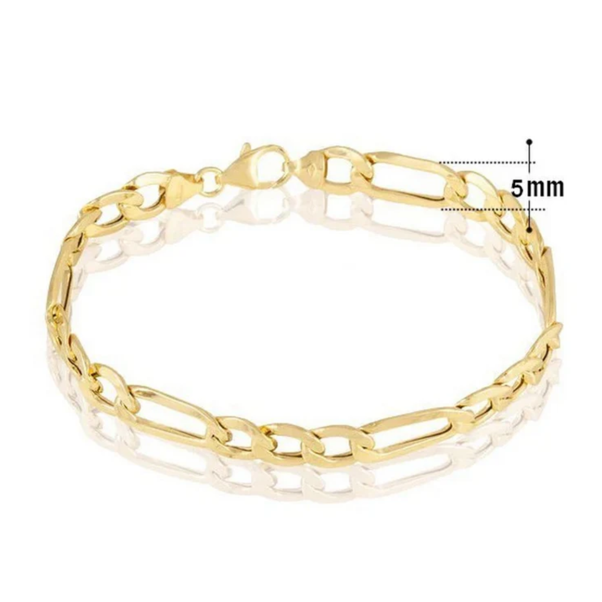 Bracelet Maille figaro plaqué or