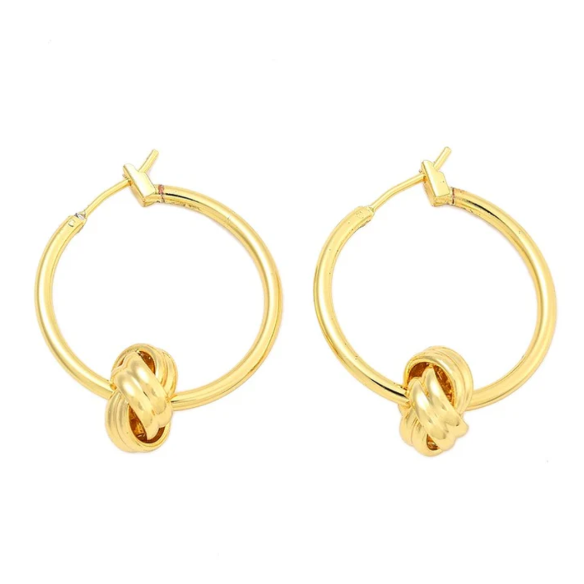 Boucles d'oreilles Créoles Nœud plaqué or
