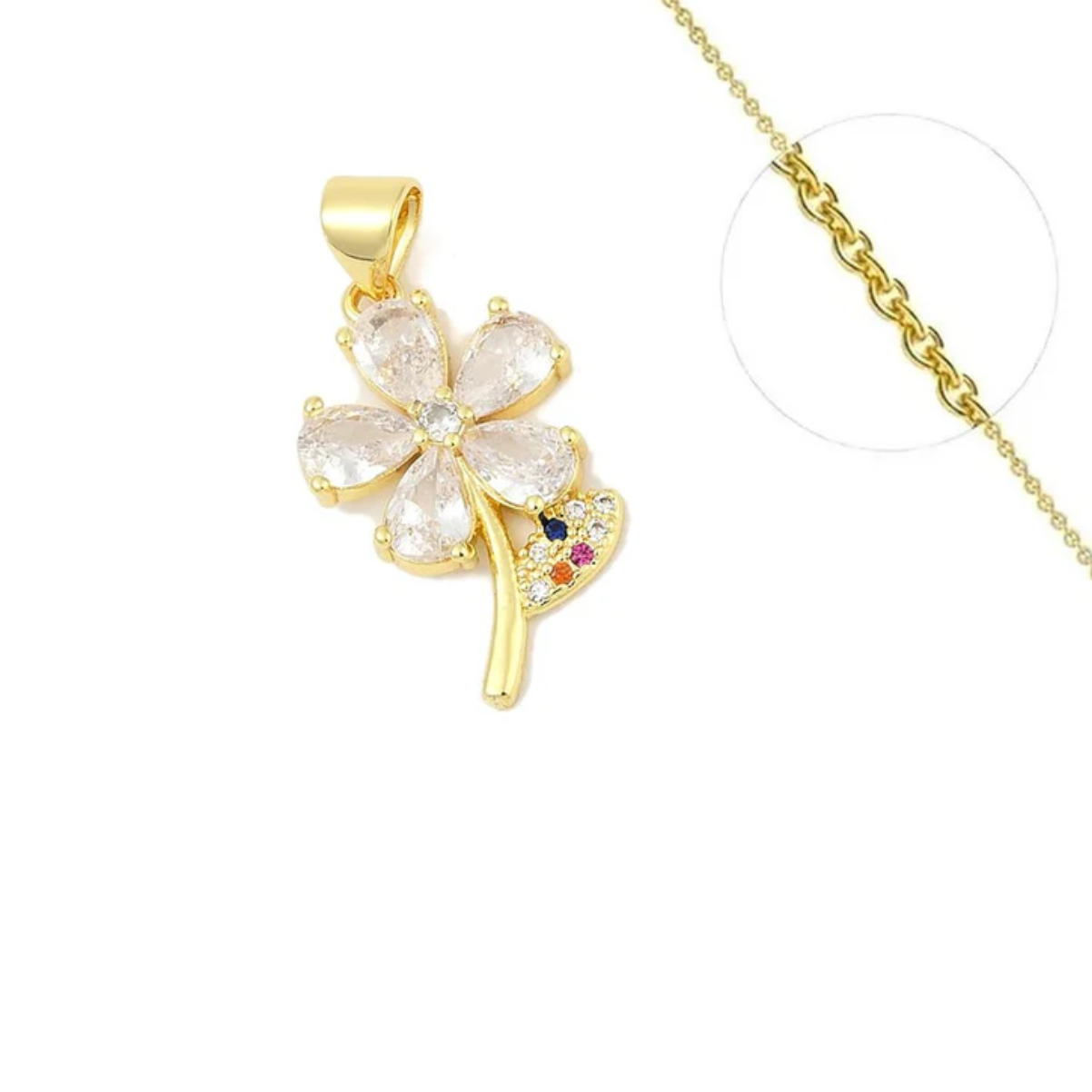 Collier Fleur plaqué or